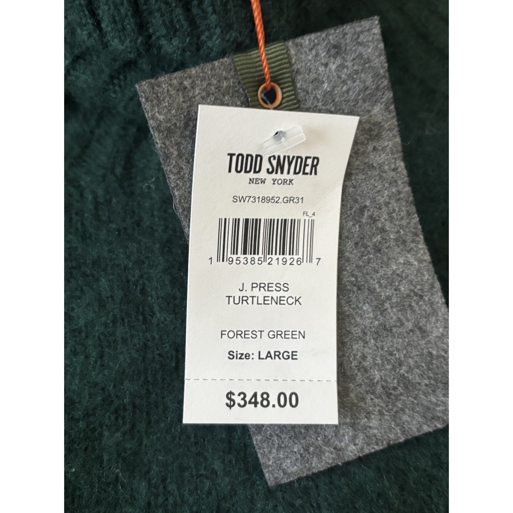NWT Todd Snyder x J Press Shaggy Dog Green Turtleneck Sweater‎ L MSRP $348 - Picture 3 of 7